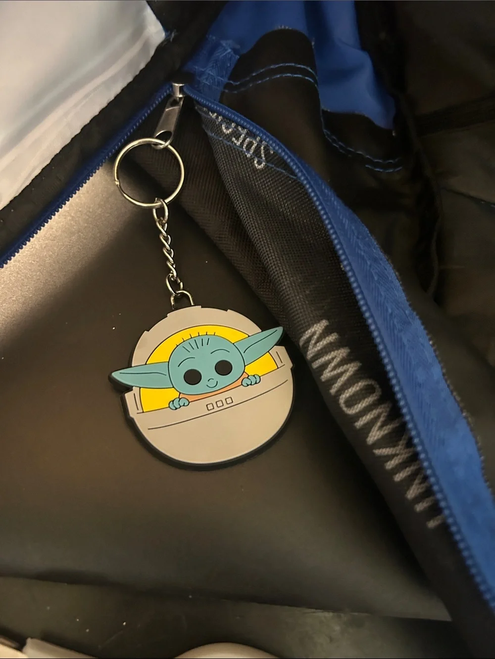 Star Wars The Mandalorian Blue Kids Backpack with Grogu Front Pocket